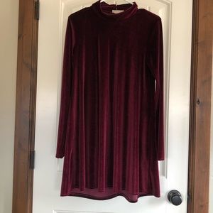 Burgundy mini swing dress